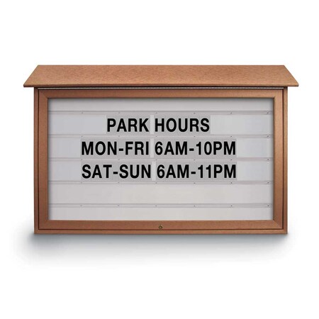 United Visual Products Indoor Enclosed Combo Board, 72"x36", Bronze Frame/Blue & Buff UVCB7236BZ-BLUE-BUFF